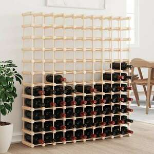 vidaXL tömör fenyőfa bortartó 120 palackhoz 112, 5x23x123, 5 cm kép