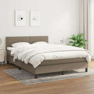 vidaXL tópszínű szövet rugós ágy matraccal 140 x 190 cm kép