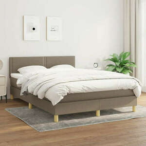 vidaXL tópszínű szövet rugós ágy matraccal 140 x 190 cm kép