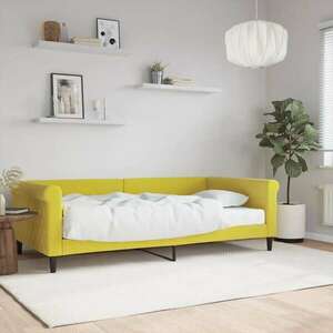 vidaXL sárga bársony kanapéágy matraccal 100 x 200 cm kép