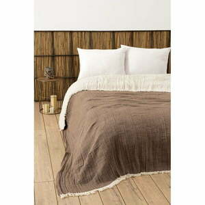 Barna muszlin ágytakaró franciaágyra 230x250 cm – Mijolnir kép