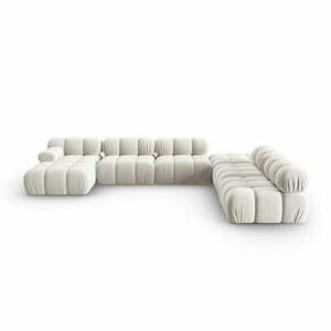 Bézs bársony kanapé 379 cm Bellis – Micadoni Home kép