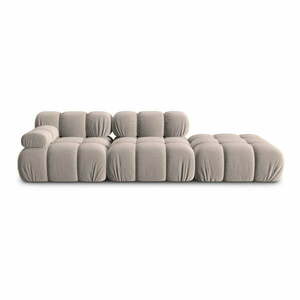 Bézs bársony kanapé 282 cm Bellis – Micadoni Home kép