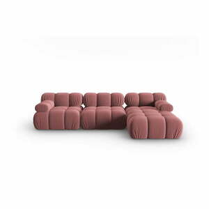 Rózsaszín bársony kanapé 285 cm Bellis – Micadoni Home kép