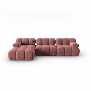Rózsaszín bársony kanapé 285 cm Bellis – Micadoni Home kép