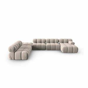 Bézs bársony kanapé 379 cm Bellis – Micadoni Home kép