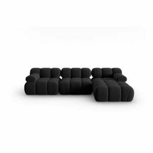Fekete bársony kanapé 285 cm Bellis – Micadoni Home kép