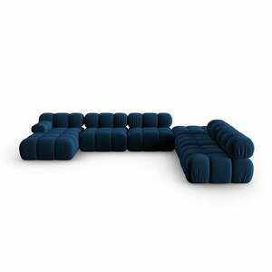 Kék bársony kanapé 379 cm Bellis – Micadoni Home kép