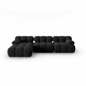 Fekete bársony kanapé 285 cm Bellis – Micadoni Home kép