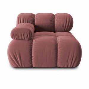 Rózsaszín bársony kanapé modul (bal oldali) Bellis – Micadoni Home kép