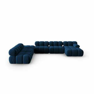 Kék bársony kanapé 379 cm Bellis – Micadoni Home kép