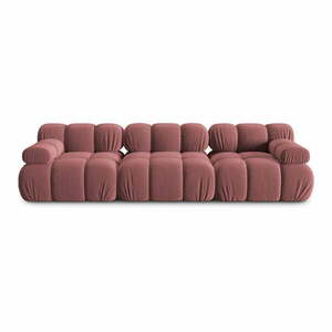 Rózsaszín bársony kanapé 282 cm Bellis – Micadoni Home kép