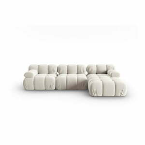 Bézs bársony kanapé 285 cm Bellis – Micadoni Home kép