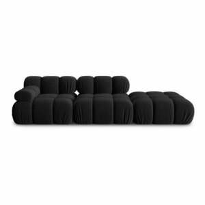 Fekete bársony kanapé 282 cm Bellis – Micadoni Home kép