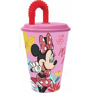 Disney Minnie Spring szívószálas pohár, műanyag 430 ml kép