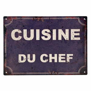 Fém-üveg falitábla 30x21 cm Cuisine Du Chef – Antic Line kép