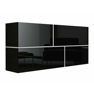 Fali szekrény Charlotte 100 (Fekete + Fényes fekete + Fehér) kép