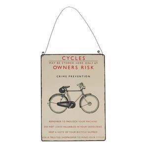 Fém falitábla 17x23 cm Retro Bicycle – Rex London kép