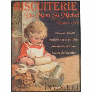 Fém falitábla 35x37 cm Biscuiterie St Michel – Antic Line kép