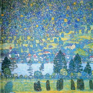 Reprodukciós kép 50x50 cm Lake, Gustav Klimt – Fedkolor kép