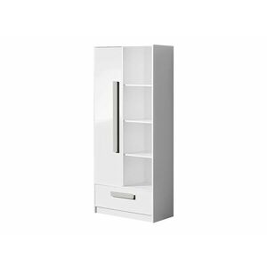Polcos szekrény Akron J104 (Fehér + Fényes fehér + Szürke) kép