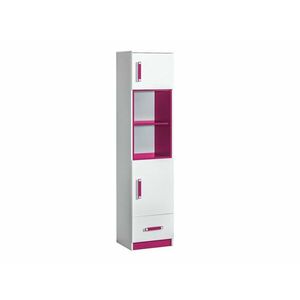 Polcos szekrény Akron K104 (Fehér + Rózsaszín) kép