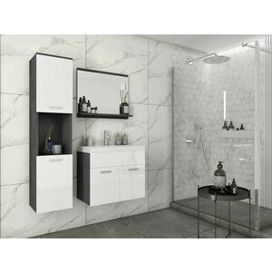 Fürdőszoba garnitúra Sarasota 122 (Matera szürke + Fényes fehér) kép