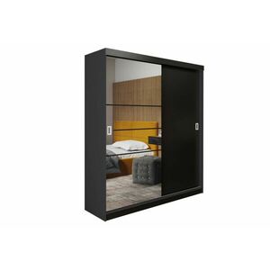 PEDRO ruhásszekrény, 138x205x60, grafit/fekete kép
