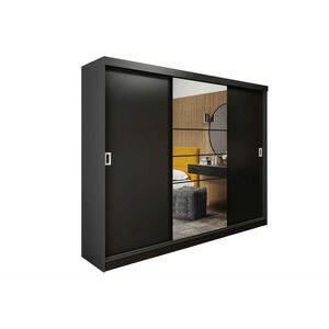 PEDRO ruhásszekrény, 200x205x60, grafit/fekete kép