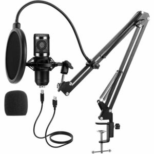 Asztalra szerelhető stúdió mikrofon, USB csatlakozóval kép