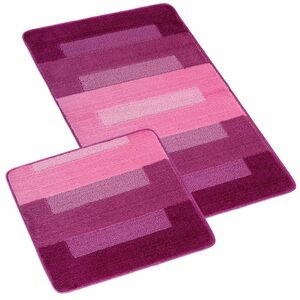 Bellatex Bany Téglalapok fürdőszobai készlet kivágás nélkül rózsaszín, 60 x 100 cm, 60 x 50 cm kép