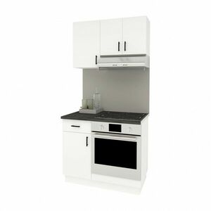 Benita konyhabútor szett V1, Alb, választható munkapult 28 mm, 100 cm - Fehér kép