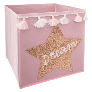 DREAM rózsaszín összecsukható doboz bojttal kép
