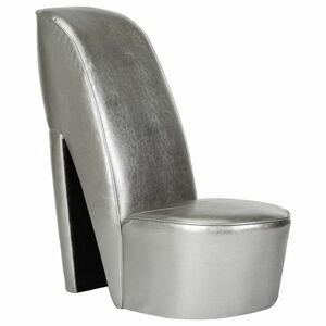 vidaXL ezüstszínű magas sarkú cipő formájú műbőr szék kép