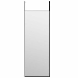 vidaXL fekete üveg és alumínium ajtótükör 30x80 cm kép
