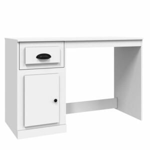vidaXL fehér szerelt fa íróasztal fiókkal 115x50x75 cm kép