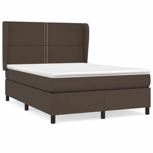 vidaXL barna műbőr rugós ágy matraccal 140 x 200 cm kép