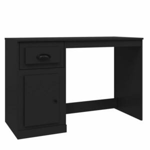 vidaXL fekete szerelt fa íróasztal fiókkal 115x50x75 cm kép