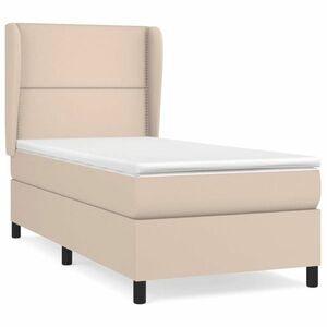 vidaXL barna műbőr rugós ágy matraccal 80 x 200 cm kép