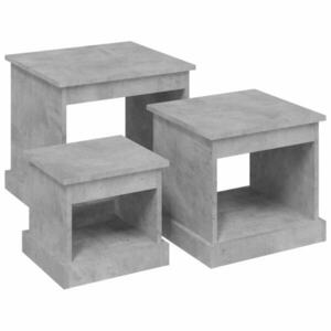 vidaXL 3 db betonszürke szerelt fa dohányzóasztal kép