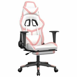 vidaXL rózsaszín műbőr gamer szék lábtartóval kép