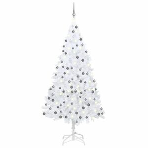 vidaXL fehér megvilágított műkarácsonyfa gömb szettel 240 cm kép