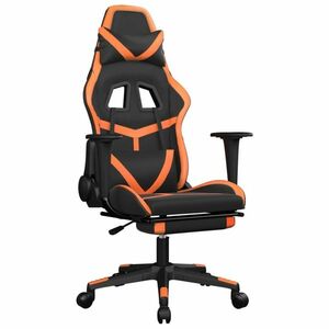 vidaXL narancssárga műbőr gamer szék lábtartóval kép