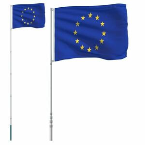 vidaXL európai uniós alumínium zászló és rúd 5, 55 m kép