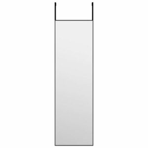 vidaXL fekete üveg és alumínium ajtótükör 30x100 cm kép