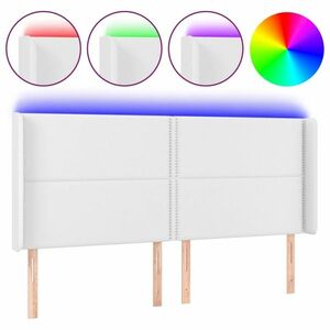 vidaXL fehér műbőr LED-es fejtámla 163x16x118/128 cm kép