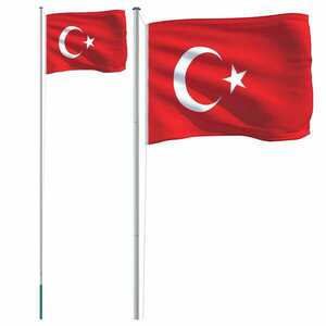 vidaXL alumínium török zászló és rúd 6, 23 m kép