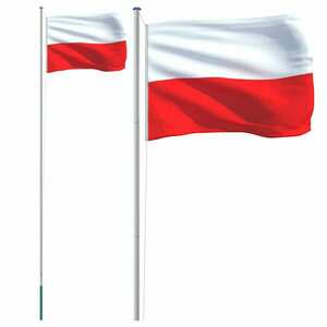 vidaXL alumínium lengyel zászló és rúd 6, 23 m kép