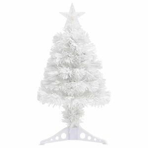 vidaXL fehér száloptikás megvilágított műkarácsonyfa 64 cm kép