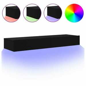 vidaXL 2 db fekete TV-szekrény LED-lámpákkal 60 x 35 x 15, 5 cm kép